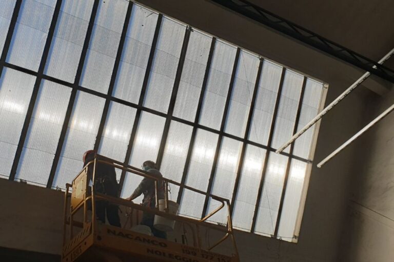 rete protezione tetto copertura industriale